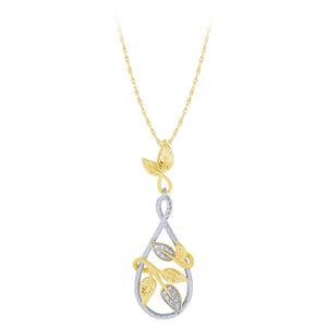 Diamonnd Gold Pendant with Rhodium plating. Chain not included
